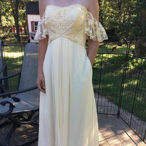Mori Lee Madeline Gardner Bridesmaid Dress Style #21617 Buttercup Yellow Size 6